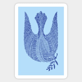 Cute blue peace bird, version 2 Magnet